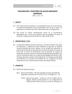 Exploraci&oacute;n y Muestreo de Suelos con Barrenas - Norma INV E-112