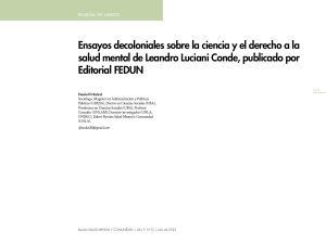 Ensayos Decoloniales sobre Salud Mental: Rese&ntilde;a