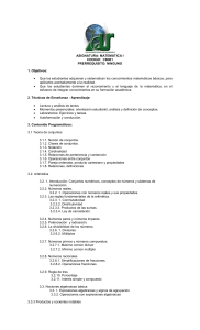 Programa de Matemática I - Teoría de Conjuntos, Álgebra y Geometría
