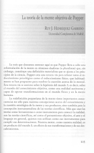 Teor&iacute;a de la mente objetiva de Popper: un an&aacute;lisis filos&oacute;fico