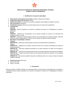 Gu&iacute;a de Aprendizaje: An&aacute;lisis y Desarrollo de Software