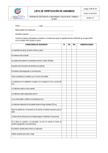 Lista de Verificaci&oacute;n de Andamios y Arneses SG SST
