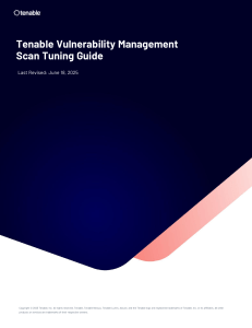 Tenable Vulnerability Management Scan Tuning Guide