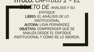 An&aacute;lisis Institucional: Objeto y Enfoque