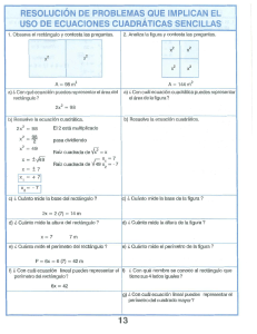 Ecuaciones Cuadr&aacute;ticas: Problemas Resueltos con Rect&aacute;ngulos