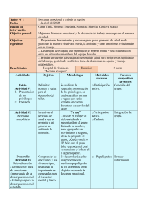 Plan de Taller Bienestar Emocional y Trabajo en Equipo en Salud