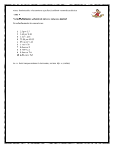 Tarea de Multiplicación y División con Decimales