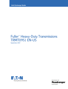 Fuller Transmission Unit Exchange Guide