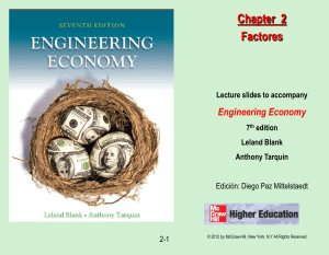 Econom&iacute;a de la Ingenier&iacute;a: Factores y C&aacute;lculos Financieros
