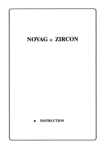 NOVAG ZIRCON Chess Computer Instruction Manual