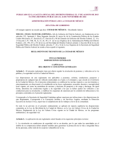 Reglamento de Tr&aacute;nsito de la Ciudad de M&eacute;xico