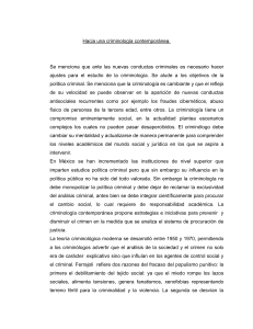Criminolog&iacute;a Contempor&aacute;nea: An&aacute;lisis y Evoluci&oacute;n