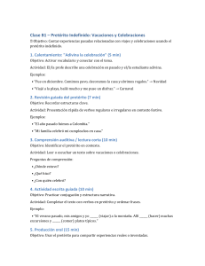 Pret&eacute;rito Indefinido: Plan de Lecci&oacute;n Vacaciones y Celebraciones
