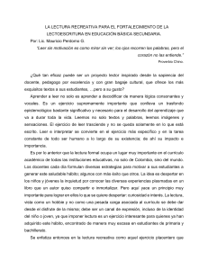 Lectura Recreativa y Lectoescritura en Secundaria
