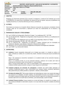 Reporte e Investigación de Incidentes Mineros
