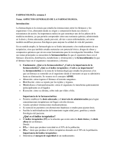 Farmacología: Aspectos Generales, Farmacocinética e Índice Terapéutico