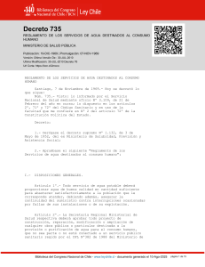 Reglamento Servicios Agua Consumo Humano - Decreto 735