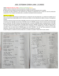 Ejercicios de Costo de Producci&oacute;n y Estado de Resultados