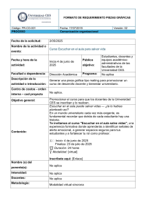 Formato Requerimiento Piezas Gr&aacute;ficas - Curso Universidad CES