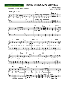 Partitura Himno Nacional de Colombia - M&uacute;sica y Letra