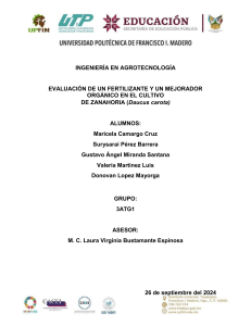 Fertilizantes org&aacute;nicos en cultivo de zanahoria: Estudio