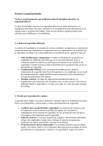 Factores Organizacionales y Seguridad Laboral