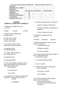 Examen Trimestral 3er Grado: Espa&ntilde;ol, Matem&aacute;ticas y m&aacute;s