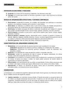 Resumen Fisiolog&iacute;a Humana: Introducci&oacute;n y Homeostasis