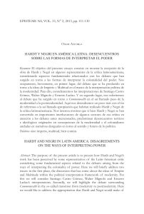 Hardt & Negri en Am&eacute;rica Latina: Poder y Colonialidad