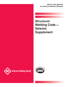 AWS D1.8: Structural Welding Code - Seismic Supplement