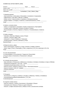Examen del Estado Mental (MSE): Formulario de Evaluaci&oacute;n