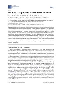 Aquaporins in Plant Stress Responses: A Review
