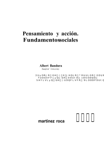Pensamiento y Acci&oacute;n: Fundamentos Sociales - Bandura