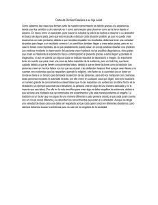Carta de Richard Dawkins: Evidencia y Conocimiento