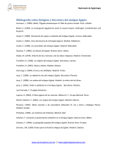 Bibliograf&iacute;a de Religi&oacute;n y Literatura del Antiguo Egipto