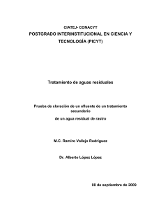 Informe de prueba de cloraci&oacute;n de aguas residuales
