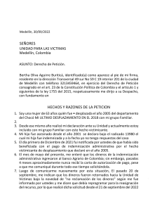 Petición a Unidad de Víctimas: Compensación Retrasada y Homicidio