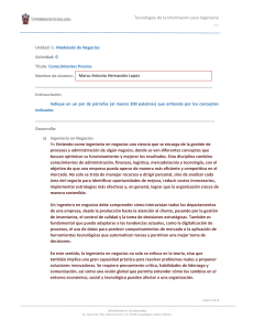 Conocimientos Previos: Ingenier&iacute;a en Negocios y TI