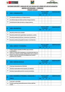 Informe de Calificaciones Primer Grado Secundaria - I Periodo