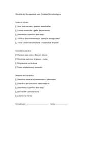 Checklist Bioseguridad Pr&aacute;cticas Microbiol&oacute;gicas