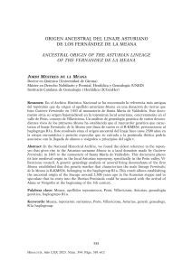 Linaje Fern&aacute;ndez de la Meana: Origen Ancestral y An&aacute;lisis Gen&eacute;tico