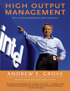 Gesti&oacute;n de Alto Rendimiento: Andrew S. Grove