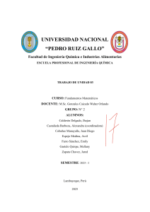 Trabajo de Unidad: Fundamentos Matem&aacute;ticos - Funciones