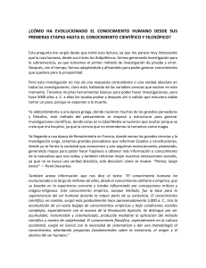 Evoluci&oacute;n del Conocimiento Humano: Ensayo Filos&oacute;fico