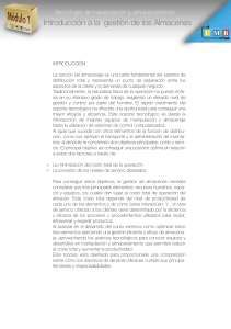 Introducci&oacute;n a la gesti&oacute;n de almacenes y tecnolog&iacute;a de manipulaci&oacute;n