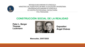 Construcci&oacute;n Social de la Realidad: Berger & Luckmann