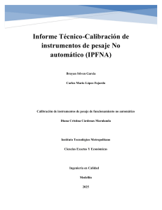 Informe de Calibraci&oacute;n de Instrumento de Pesaje: ISO 17025