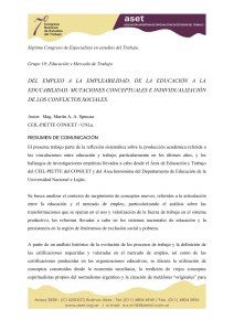 Empleo a Empleabilidad: Educaci&oacute;n y Conflictos Sociales