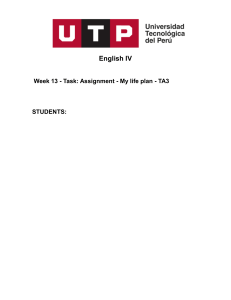 English IV Assignment: My Life Plan - Future Goals