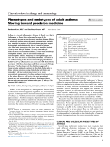 Asthma Phenotypes & Endotypes: Precision Medicine Review
